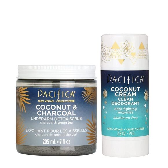 Coconut And Charcoal Underarm Detox Scrub For Natural Deodorant Users, Non Alum